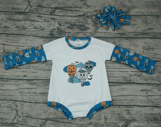 Baby girls Halloween balloon rompers (can choose headband here)