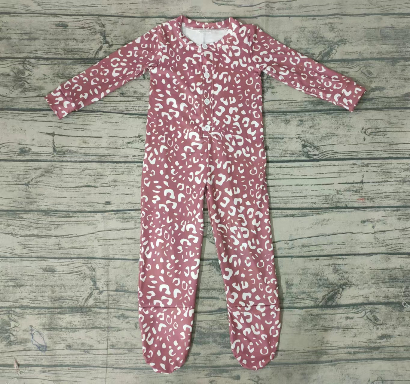 Baby kids long sleeve fall pink leopard rompers