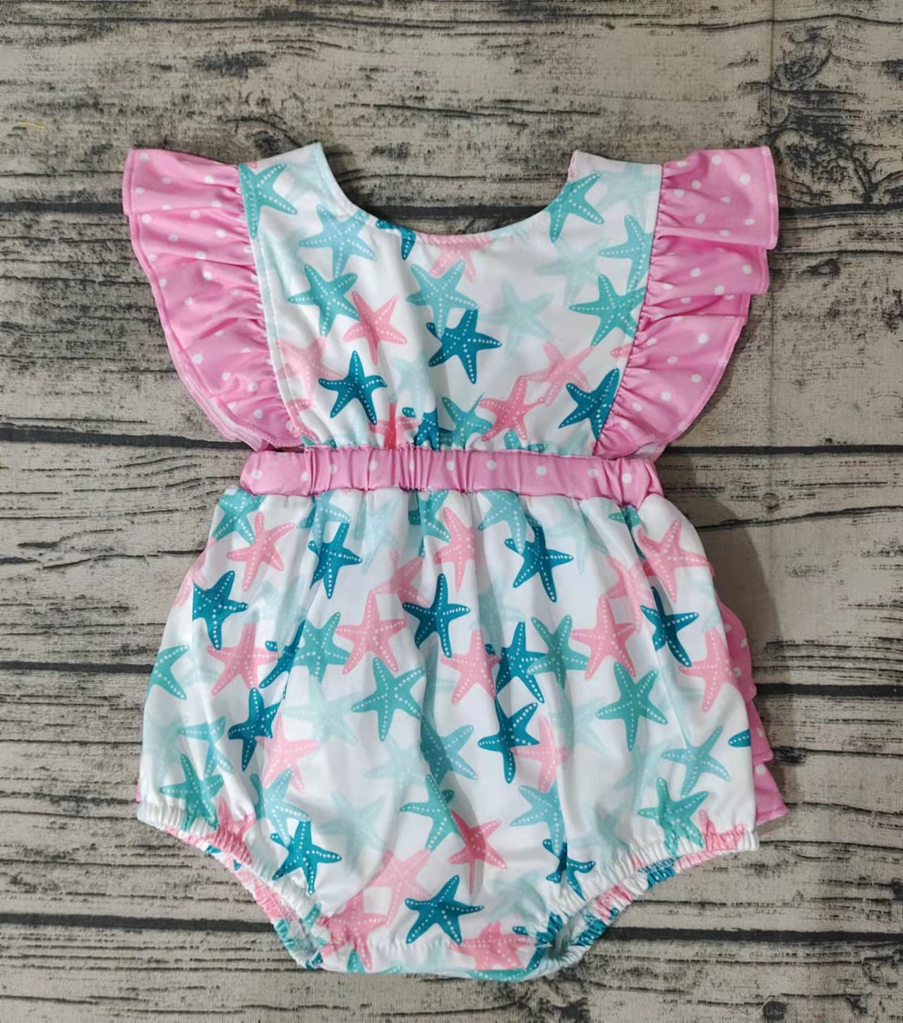 Baby girls starfish summer rompers