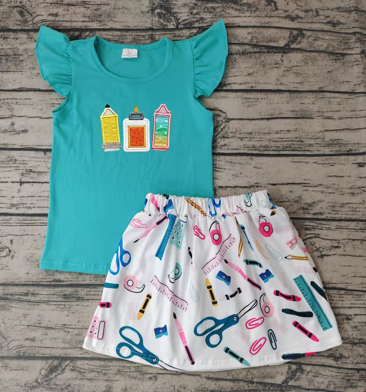 Baby girls back to school skirts sets