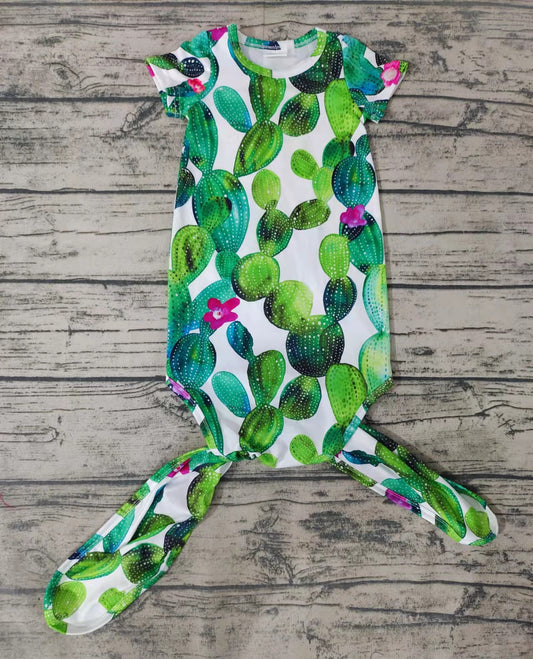 Baby newborn western green cactus gown