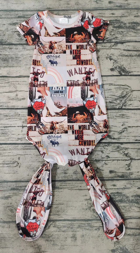 Baby newborn western cow boots gowns