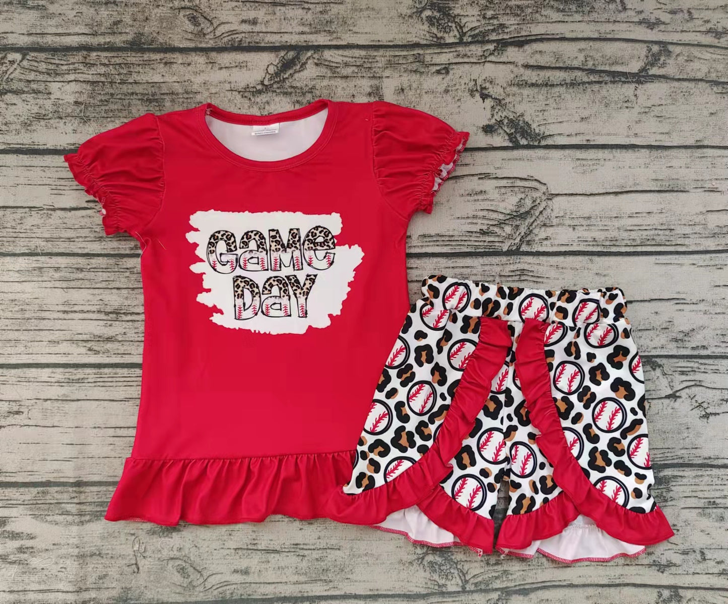 Baby girls baseball game day summer shorts sets