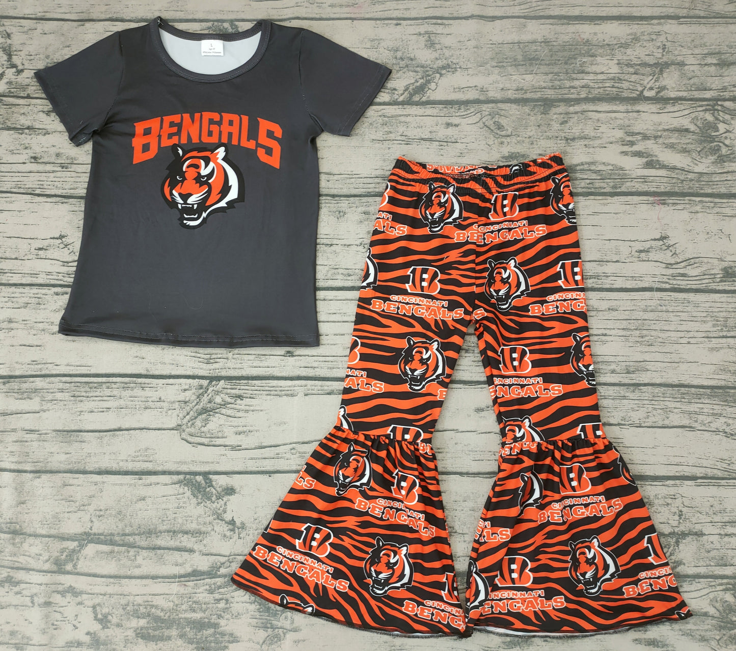 baby girls football tiger bell pants sets