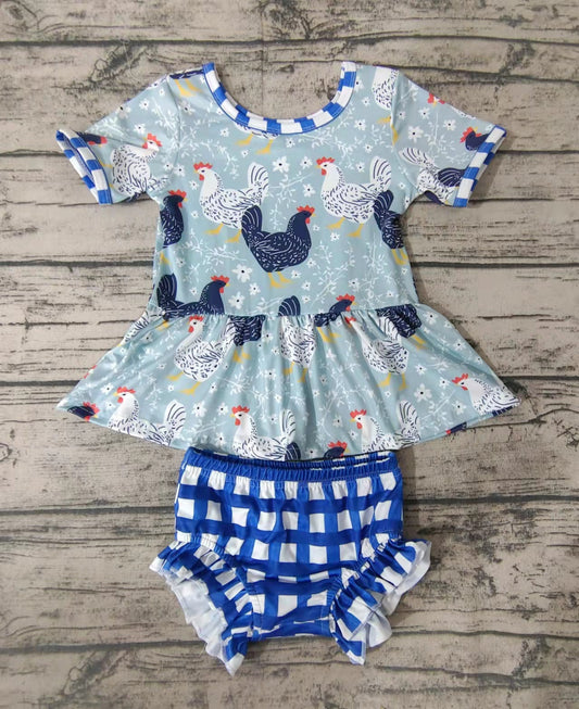 Baby girls chicken bummie sets