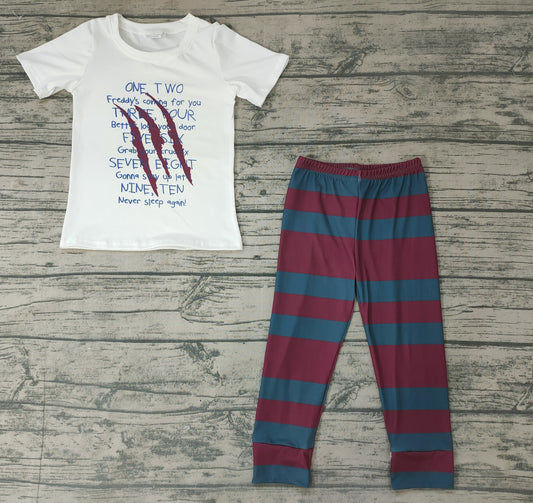 Baby boys Halloween one two stripe pants clothes sets