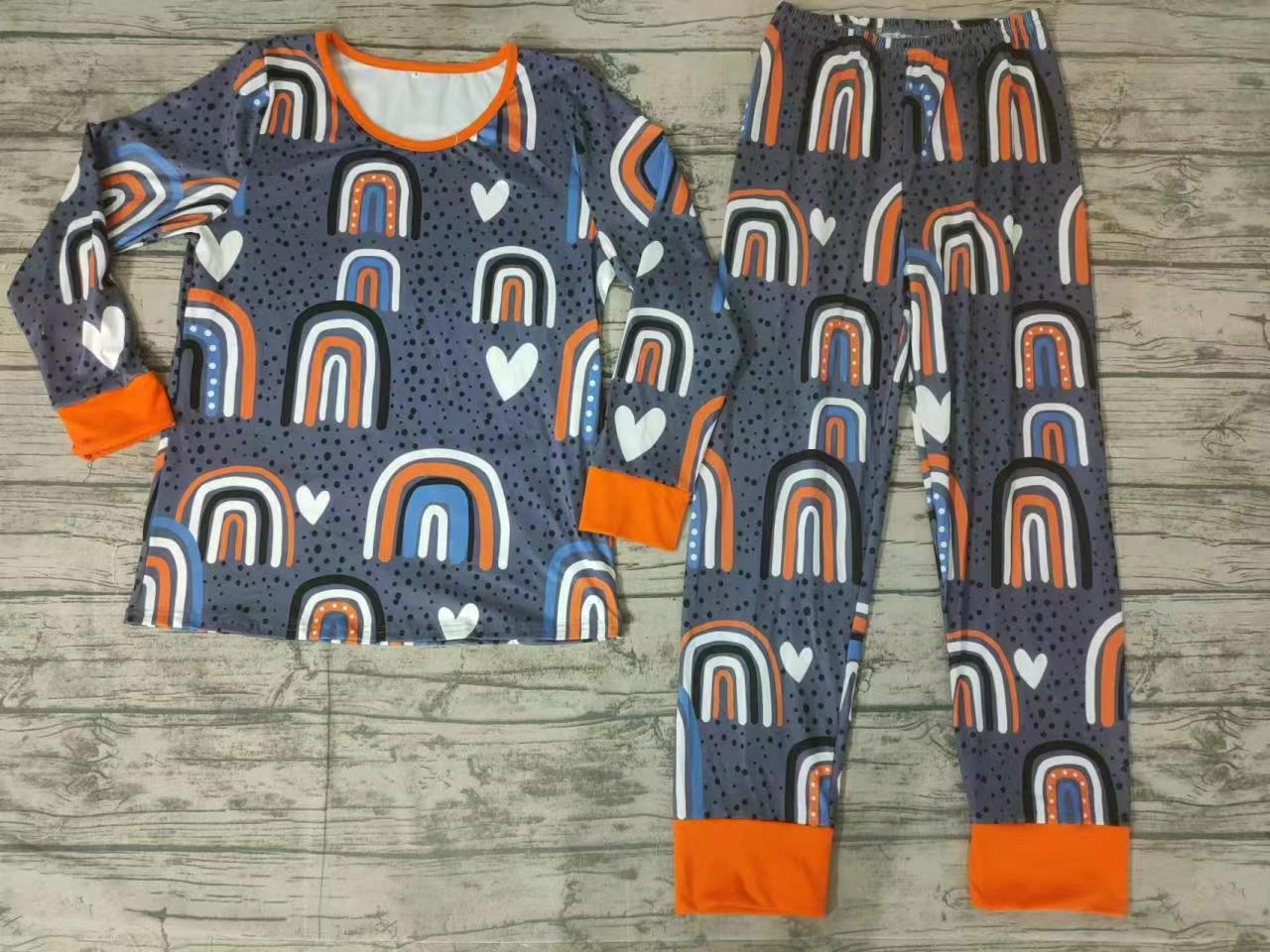 Adult women rainbow fall pajamas clothing sets