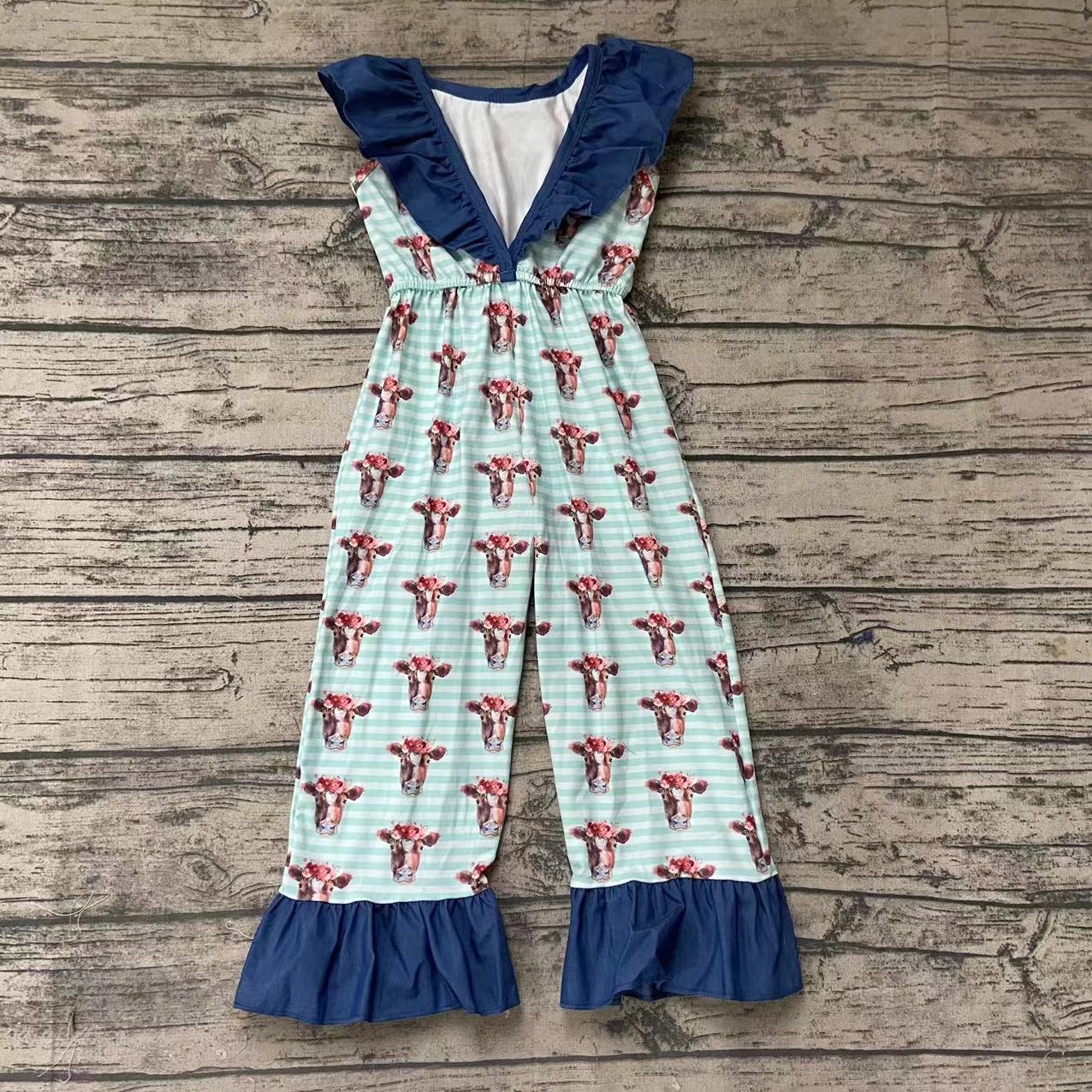 Baby girls summer cow jumpsuits rompers