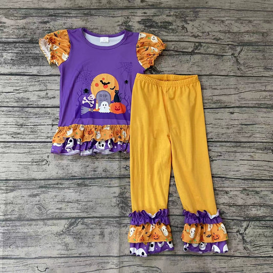Baby girls Halloween ghost pumpkin pants sets