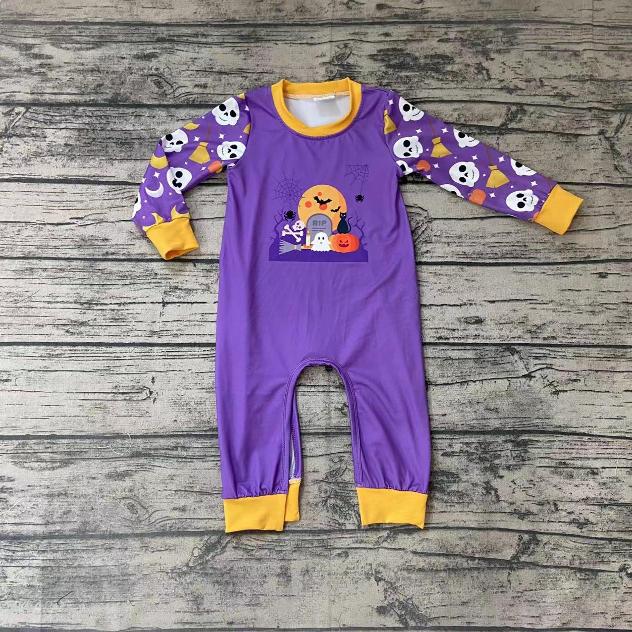 Baby boys halloween ghost pumpkin rompers
