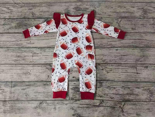Baby girls baseball fall rompers