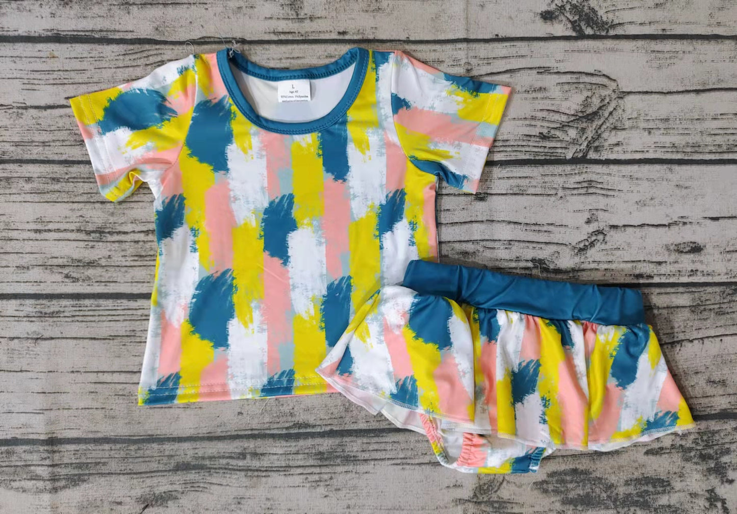 Baby Girls summer green colorful 2pcs swimsuits