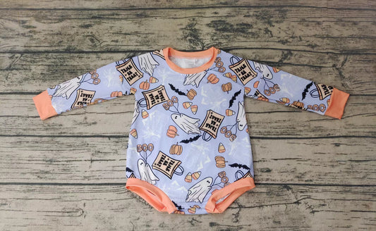 Baby girls Halloween trick or treat long sleeve rompers