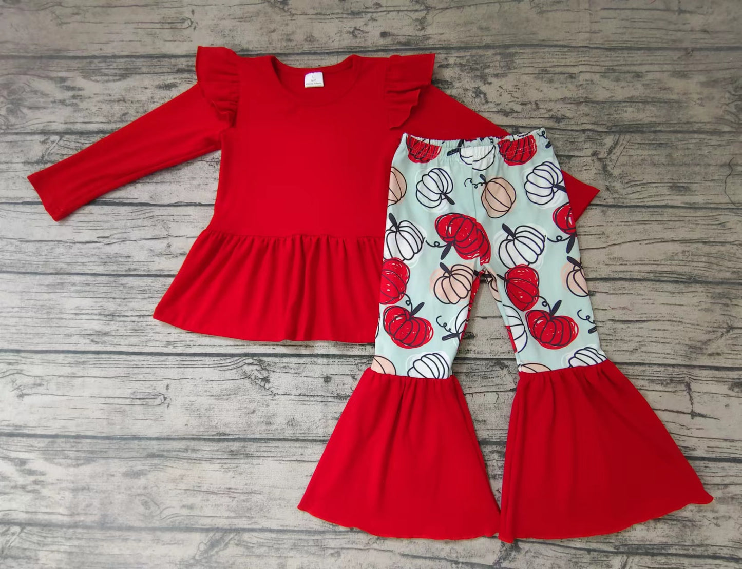 Baby girls Halloween pumpkin red legging clothes sets