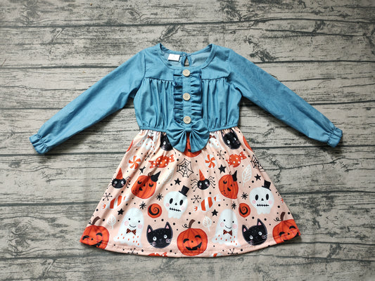 Baby girls bow ghost Halloween dresses