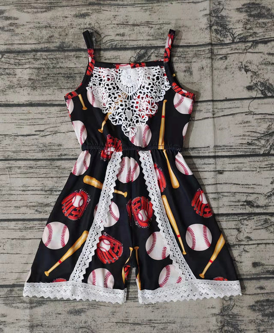 Baby girls summer baseball jumpsuits rompers