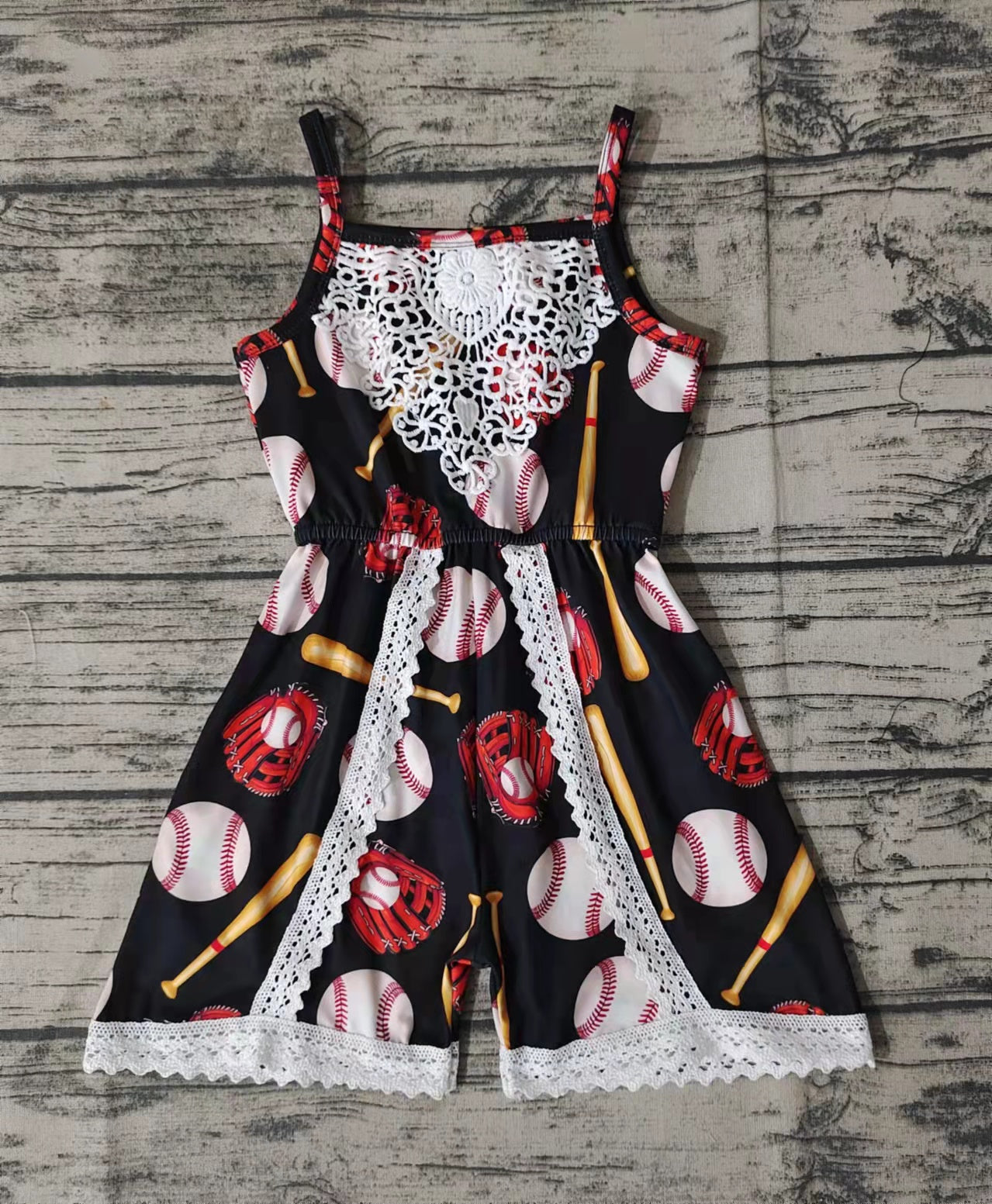 Baby girls summer baseball jumpsuits rompers