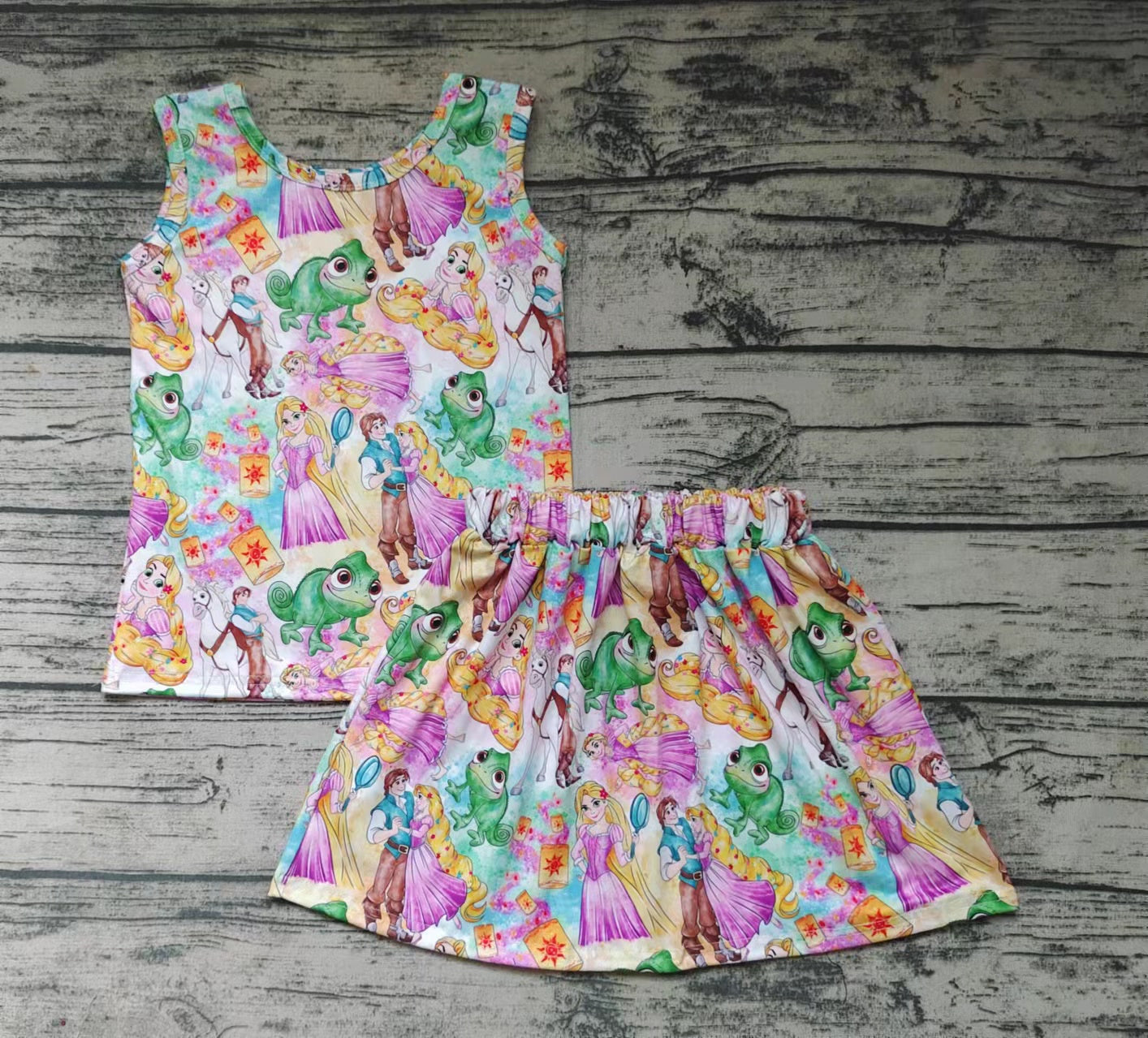 Baby girls cartoon pink skirts sets