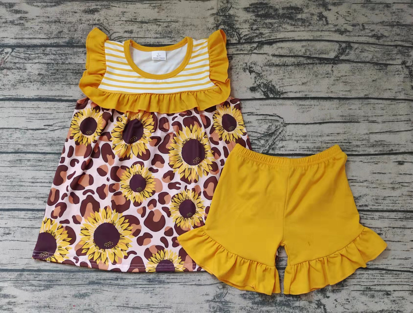 Baby girls sunflower summer shorts sets
