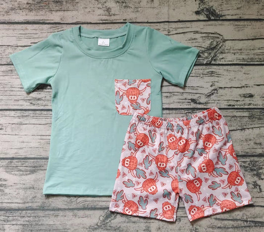 Baby boys pocket heifer western black shorts sets