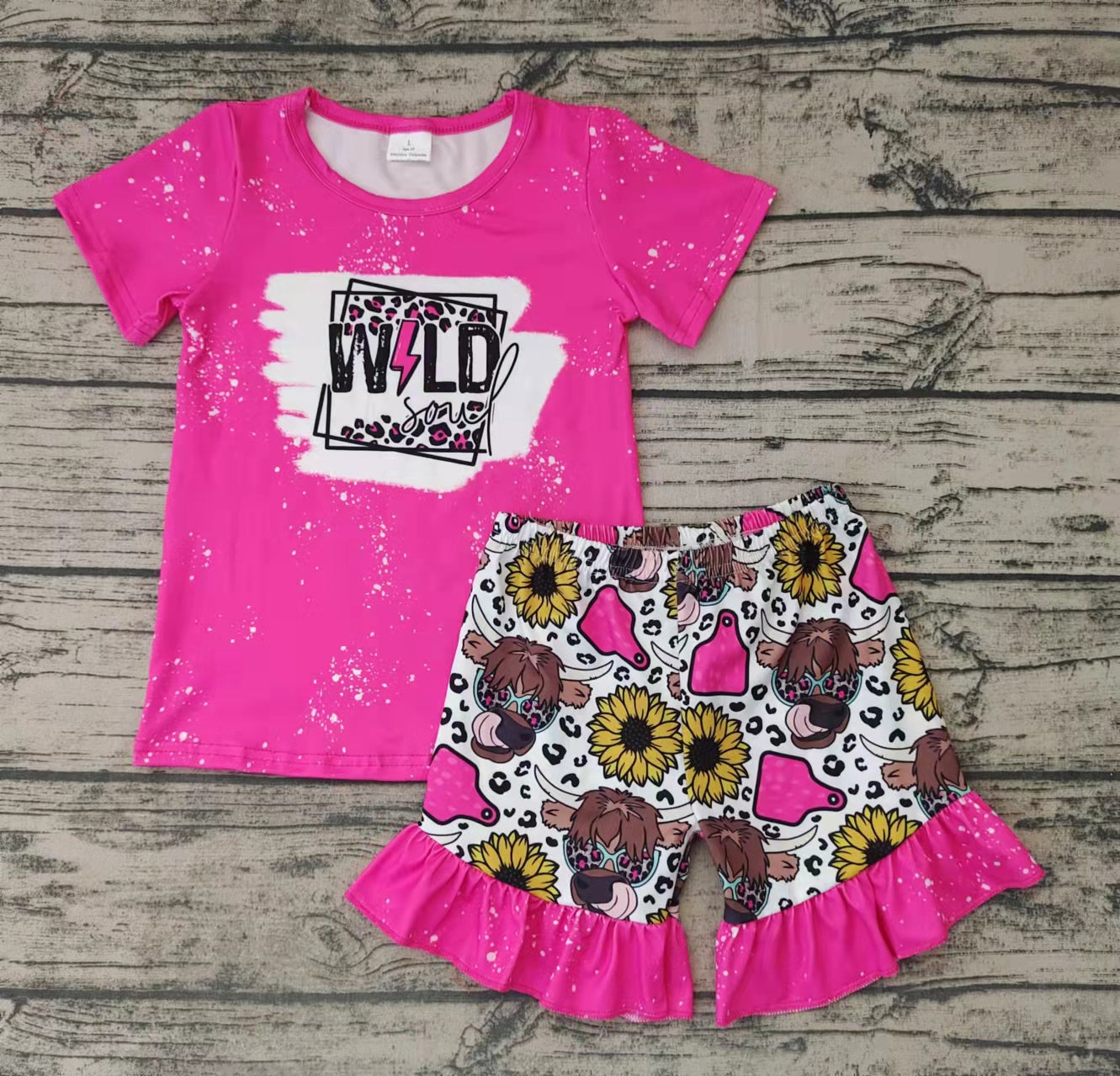 Baby girls wild soul western summer shorts sets