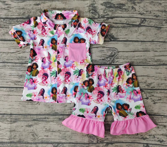 Baby girls movie cartoon summer shorts pajamas sleepwear