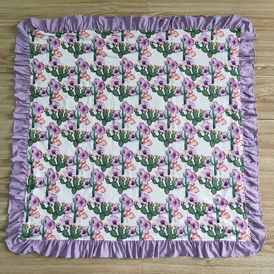 Baby kids purple cactus western blankets