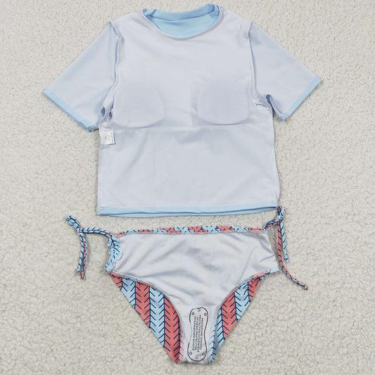 Baby Girls Rainbow Short Sleeve 2 pieces Swimsuits