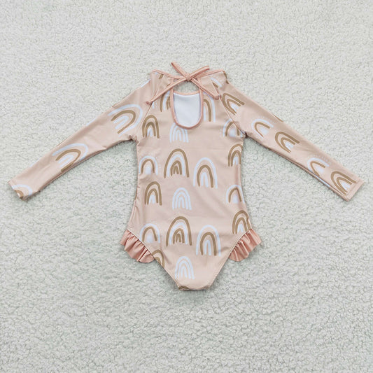 Baby Girls Rainbow Long Sleeve One Pieces Swimsuits