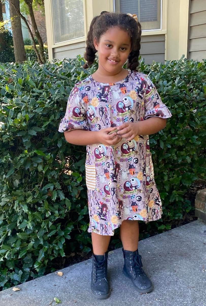 Baby girls fall halloween cartoon dresses