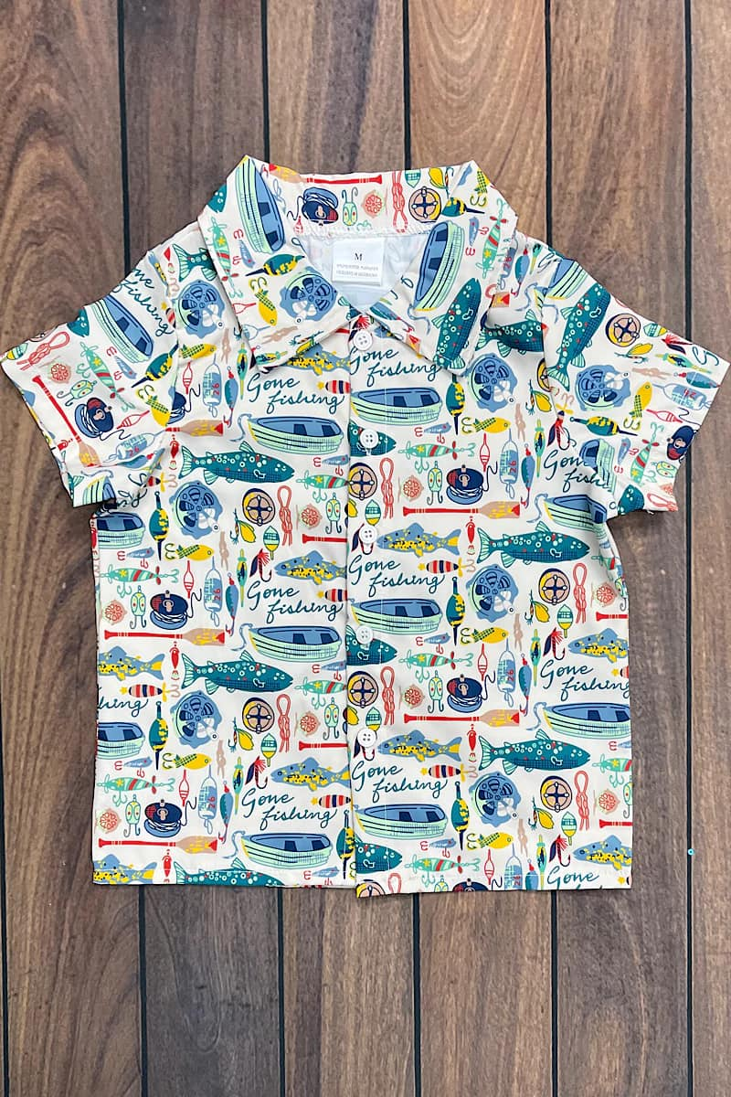 Baby Boys western fishing button up shirts 2