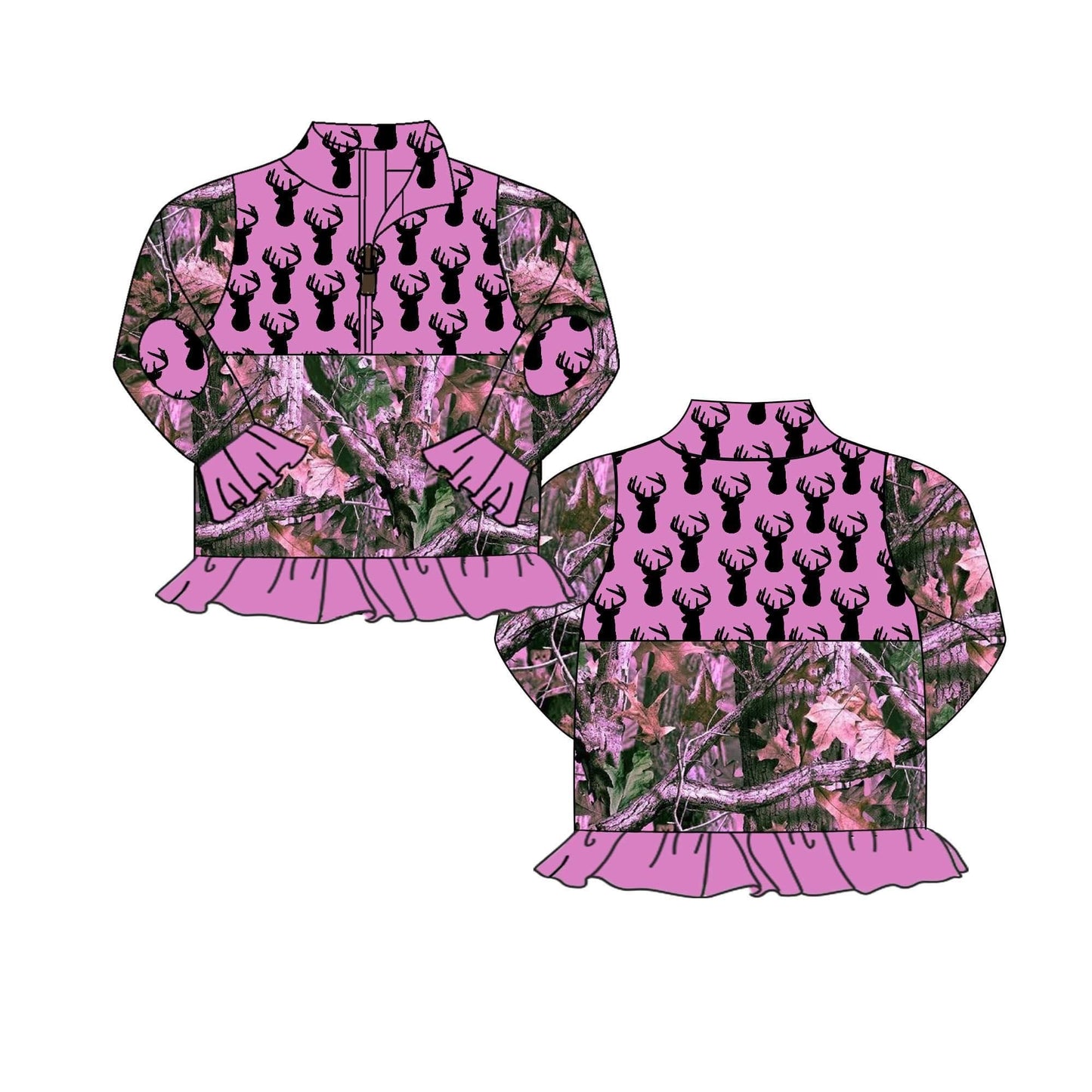 Baby girls pink camo pullover shirts