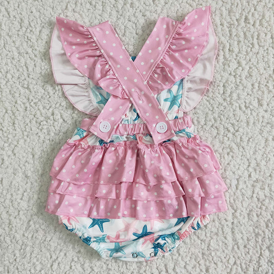 Baby girls starfish summer rompers