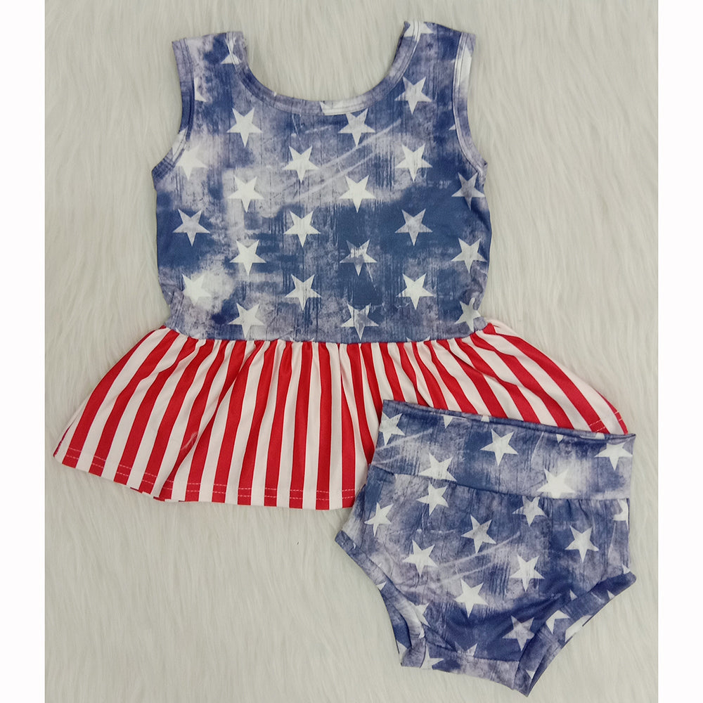 4th of July start stripe bummie sets