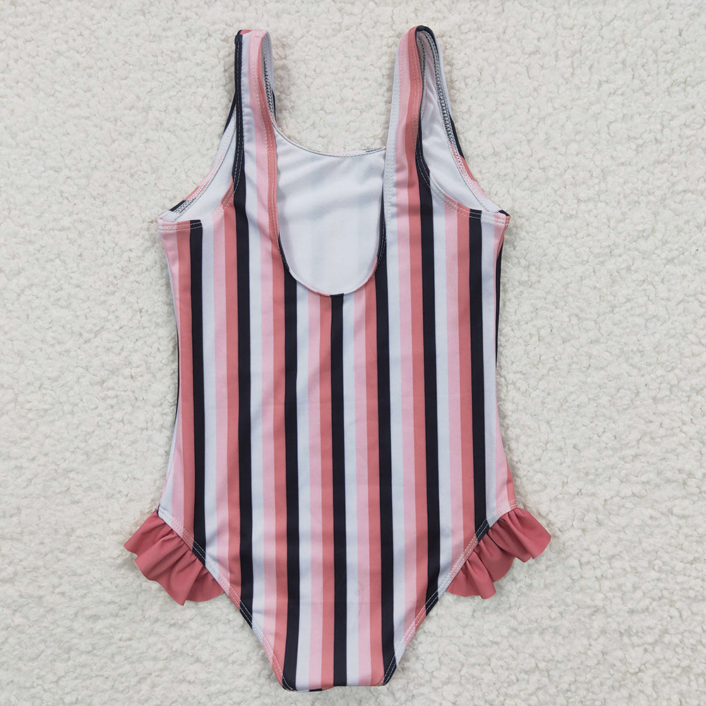 Baby Girls Stripe Print Western Swimsuits