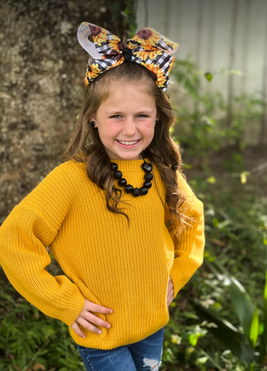 Baby Girls Fall Yellow Color Sweaters