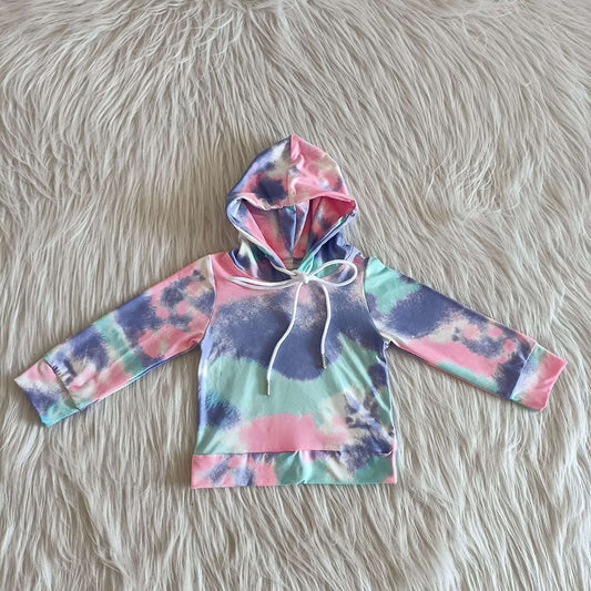 Baby Kids Tie Dye Hooded Long Sleeve Top Shirts