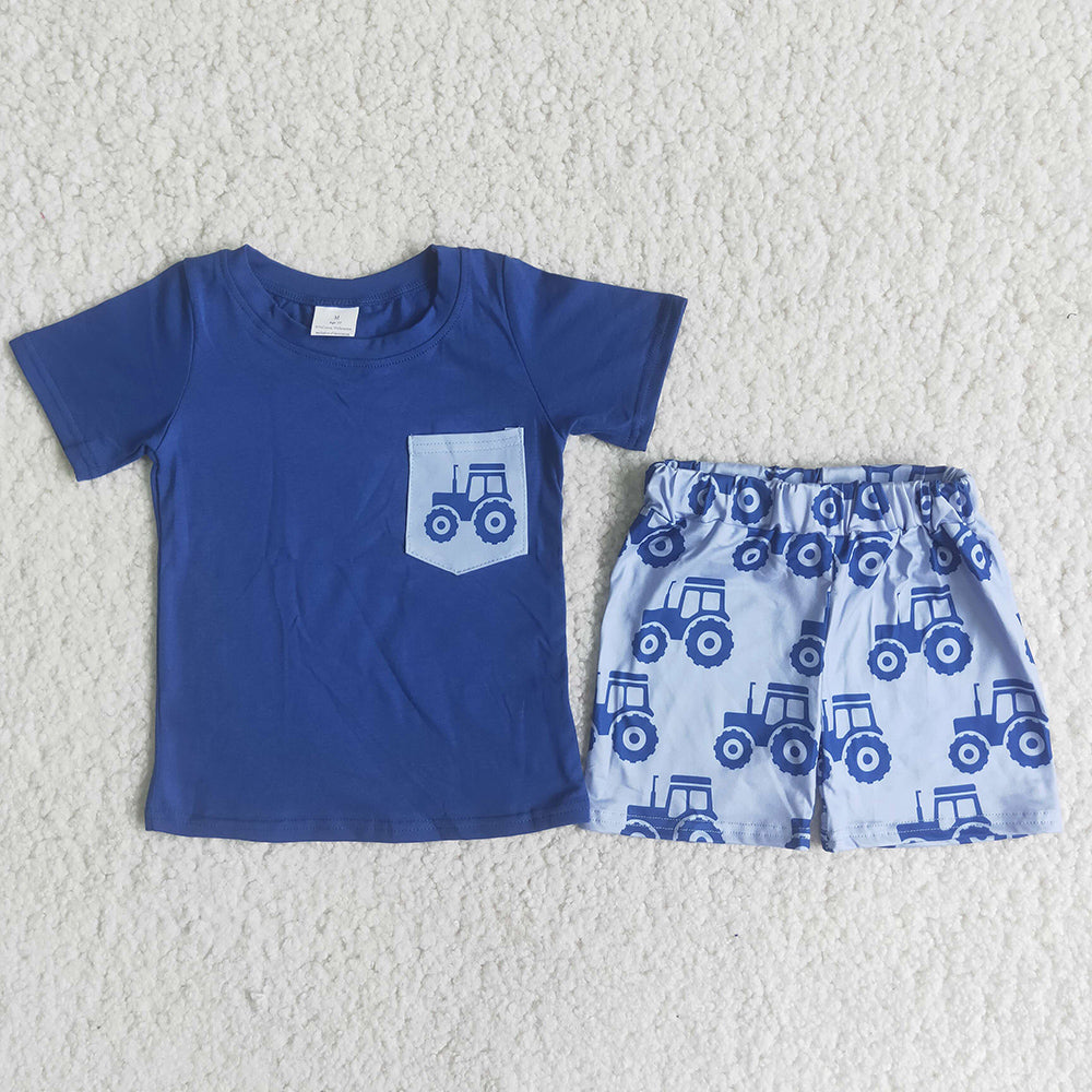 Dark Blue tractor boy soft set