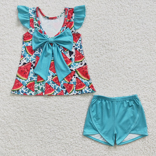 Baby girls watermelon summer shorts sets