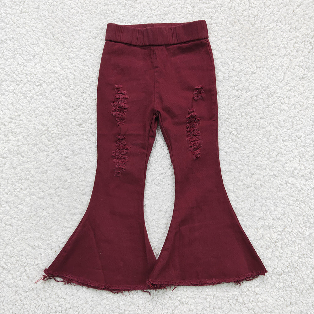 Baby Girls Wine Denim Jeans Pants