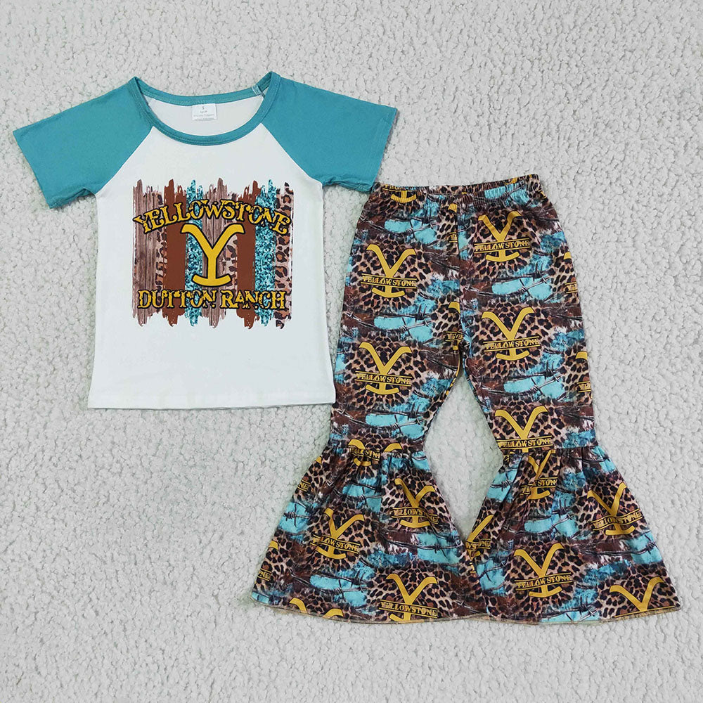 Baby girls singer western bell pants clothing sets