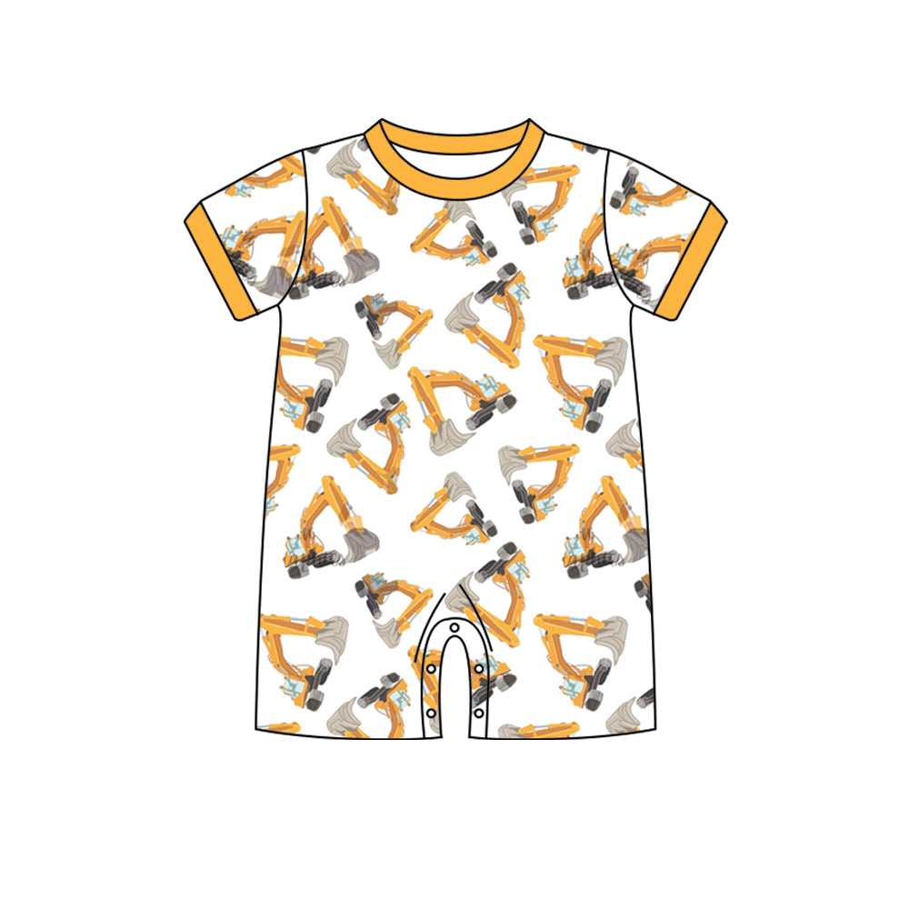 Baby Boys Excavator Short Sleeve Rompers preorder(moq 5)