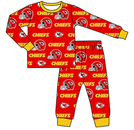 Baby Boys Chiefs Team Top Pants Pajamas Clothes Sets split order preorder Oct 6th