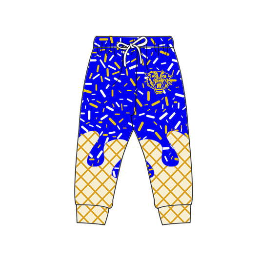 Preorder (moq 5)Baby Boys Blue Drip Sprinkles Bearkats Team Jogger Pants Bottom