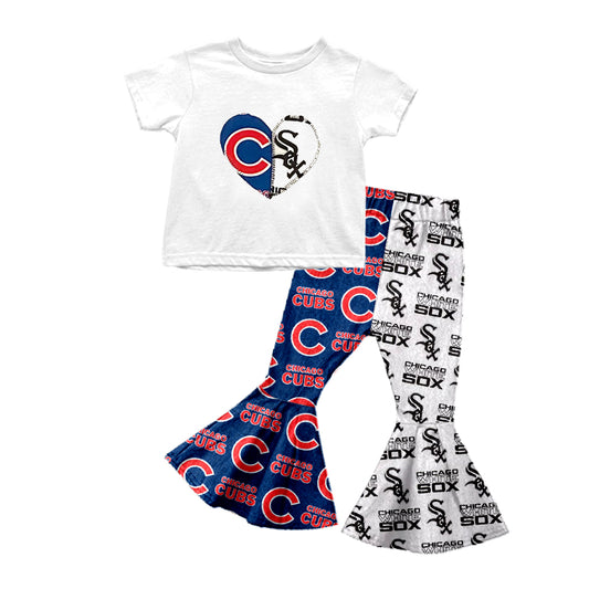 Baby Girls Baseball Team 1 Shirt Bell Pants Clothes Sets preorder(moq 5)