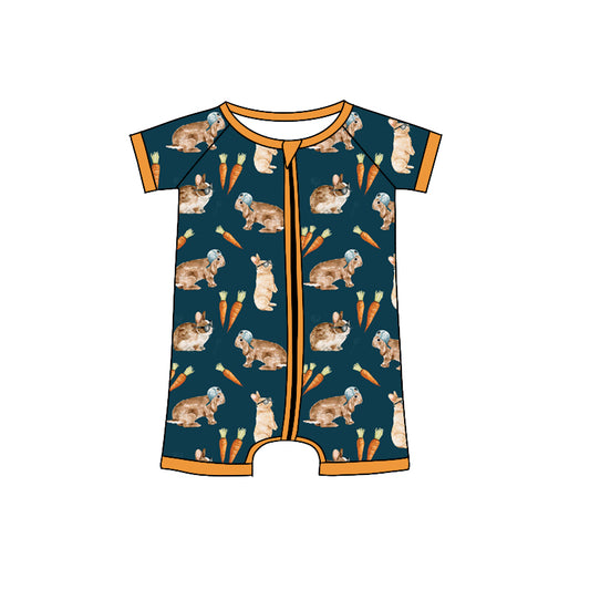 Baby Infant Boys Easter Bunny Carrots Zip Rompers preorder(moq 5)