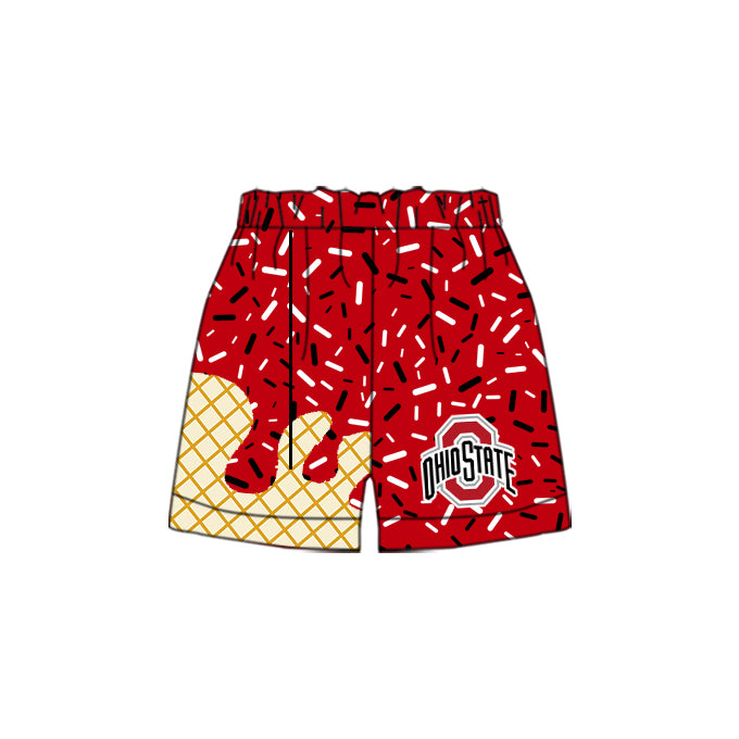 Preorder (moq 5)Baby Boys Ohiostate Red Drip Team Shorts Bottom