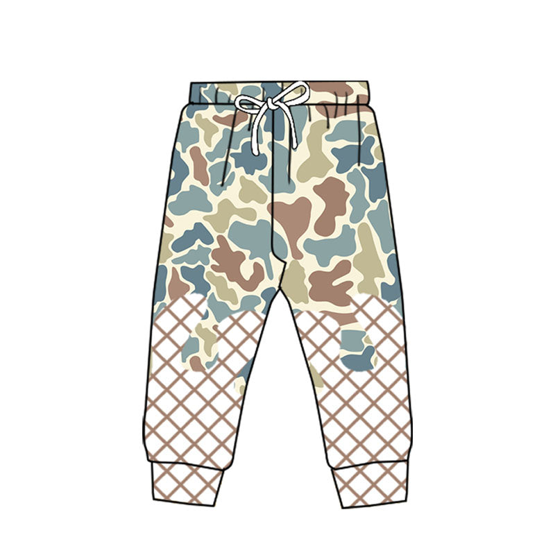 Baby Boys Blue Brown Camo Drip Western Team Jogger With Belt Preorder
