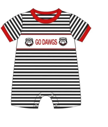 Baby Infant Boys Go Dawgs Team Short Sleeve Rompers preorder split order Sep 8th