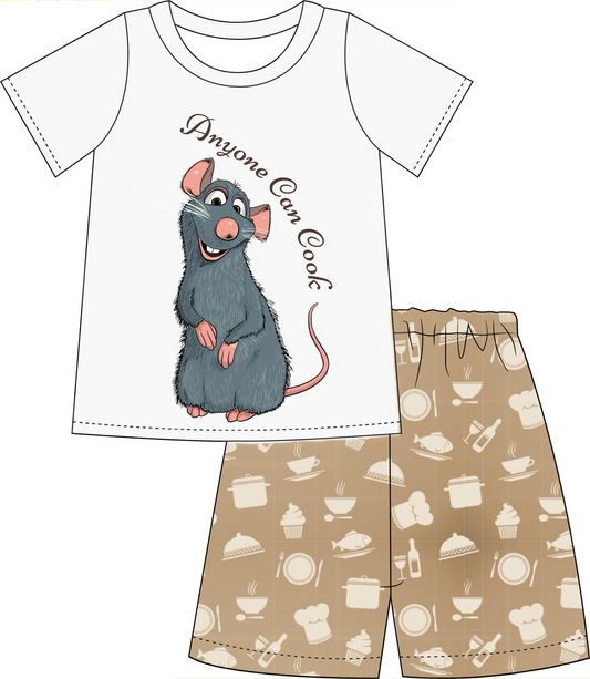 Baby Boys Mouse Cook Shirt Shorts Summer Clothes Sets preorder (moq 5)
